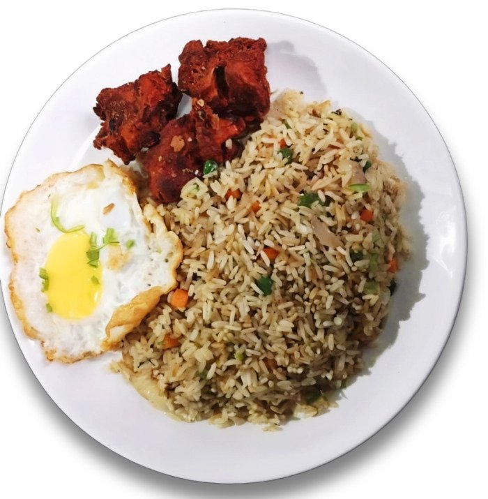 Fried Rice, Chilli Chicken , With Sunny Side Up Egg