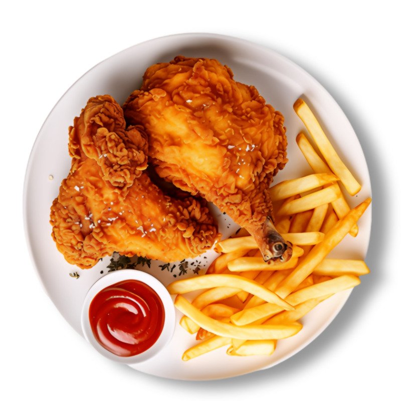 Quarter Fried Chicken(Served With Fries)