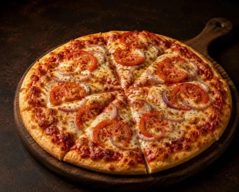 Cheesy Tomato And Onion Pizza (Medium)