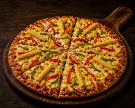 Bell Pepper And Corn Pizza(Medium)
