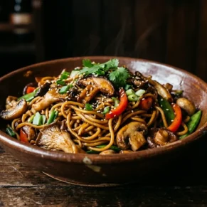 Stir Fried Noodles Mushroom
