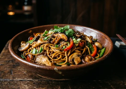 Stir Fried Noodles Mushroom