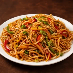 Chilly Garlic Noodles (Veg)