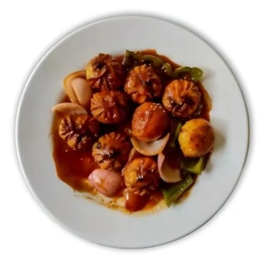 Wok Tossed Fried Chilli Garlic Momo ( Non-Veg )