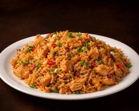 Chilly Garlic Fried Rice (Non-Veg)