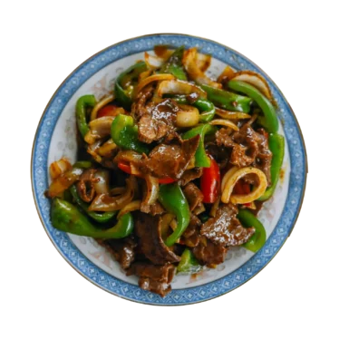 Roast Beef With Onion And Chillies