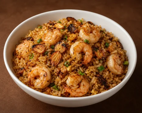 Burnt Garlic Fried Rice (Prawns)
