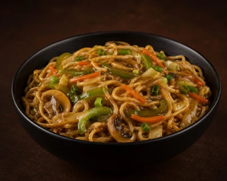 Pan Fried Noodles With Gravy (Veg)