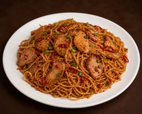 Chilly Garlic Noodles (Pork)