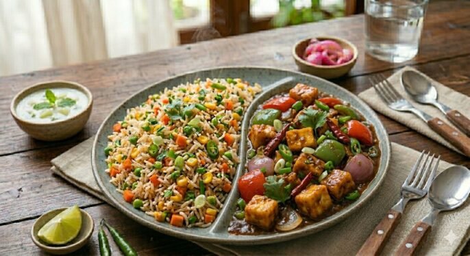 Veg Fried rice+ Chilly paneer (Mini Combo)