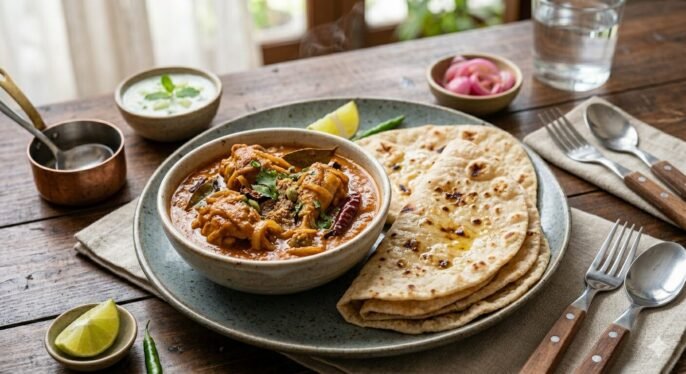 Tawa Roti + Chicken Kosa