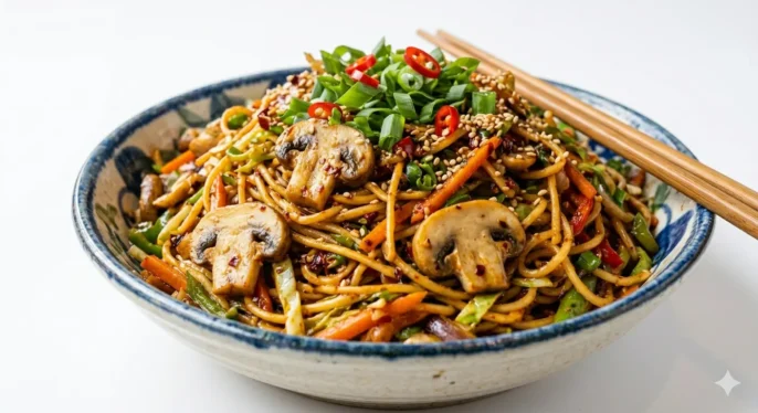 Veg  Mushroom Schezwan Chow