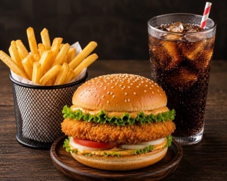 French fries + chicken burger + coke (Combo Offer)