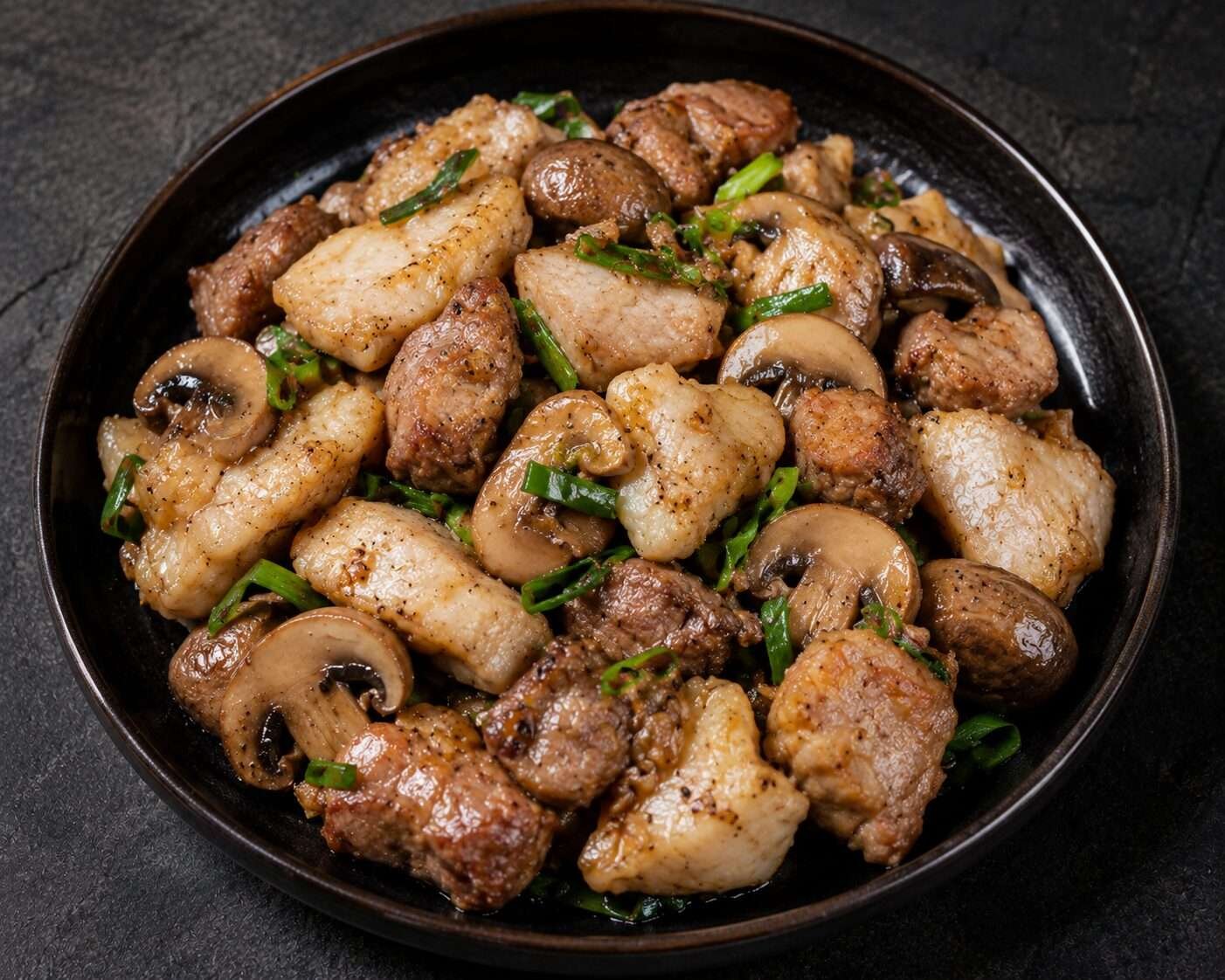 Pork & Fish Mixed With Mushroom