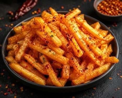 French Fries + Chili Flakes + peri peri