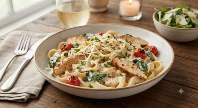 Chicken Pasta With White Sauce